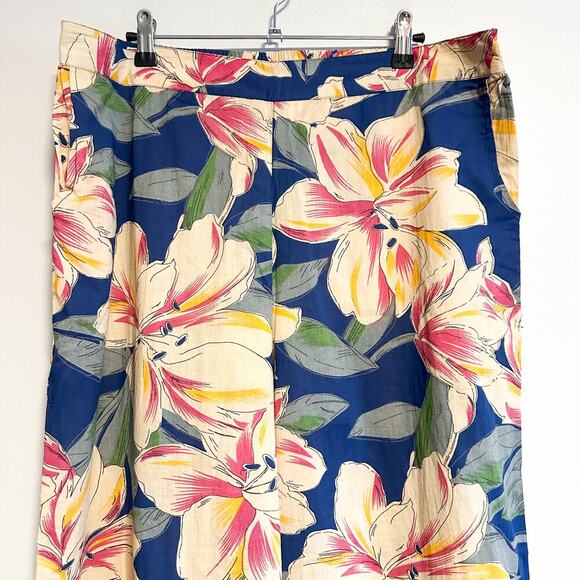 Jisora Large Floral Tropical Pull-On Wide Leg Pants Size XL - Picture 4 of 10
